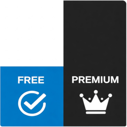 Bar chat with 2 columns, Free (first) smaller than the second (premium) represents you get more with premium.